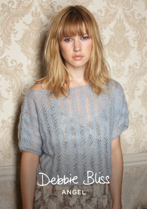 "Abigail Top" - Top Knitting Pattern For Women in Debbie Bliss Angel - DBS001