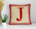 Bordered Cushion J Initial Letter Pillow Mini C2C Crochet Pattern ABC Name Bolster