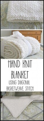 Diagonal Basket Weave Blanket