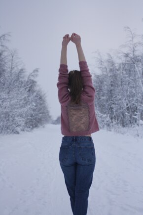 Women sweater with lace #3