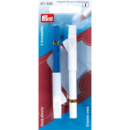 Prym Chalk Pencils + Brush White/blue