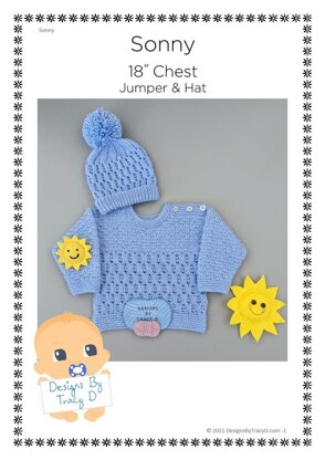 Sonny jumper / sweater baby knitting pattern 18 inch chest