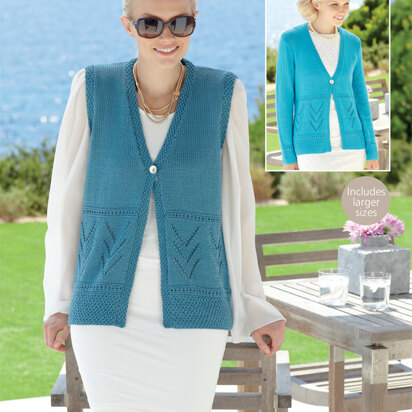 Cardigan and Waistcoat in Sirdar Cotton DK - 7217 - Downloadable PDF