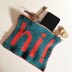 Hi! Tapestry Crochet zippered pouch