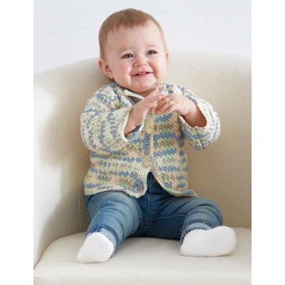 Baby's First Cardigan in Bernat Baby Sport Ombres - Downloadable PDF