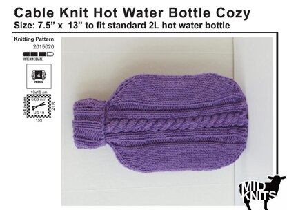 Cable Knit Hot Water Bottle Cozy (2015020)