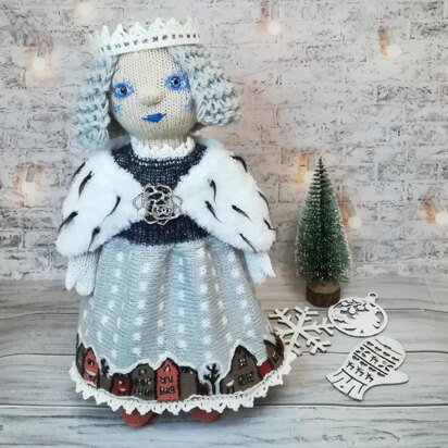Knitting pattern for Snow Queen dolls, DIY your own Doll