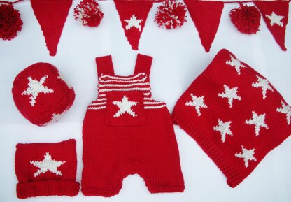 Star Nursery Collection (blanket, bib-short, hat, bunting and cube)