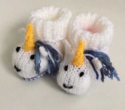 Unicorn baby booties