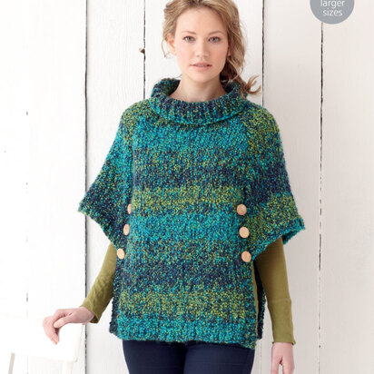 Hollybush Poncho in Hayfield Ripple Super Chunky - 7364 - Downloadable PDF