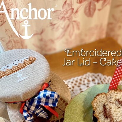 Anchor Embroidered Jar Lid - Cake - ANC003-142 - Downloadable PDF