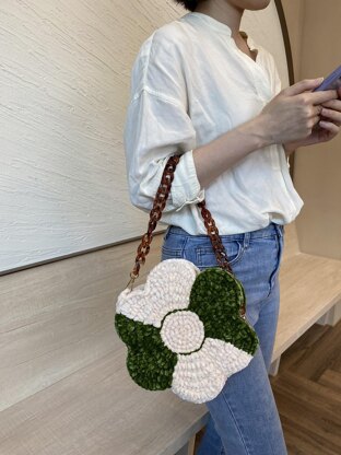 Flower crochet shoulder/hand bag #CCFB-02