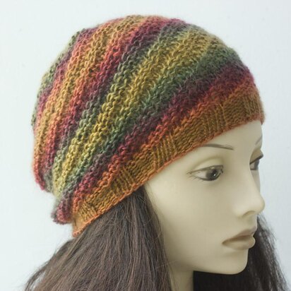Swirl Rib Knit Hat - knitting pattern
