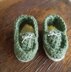 Baby moccasins worked flat