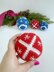 Red X Blue O Christmas ball ornament
