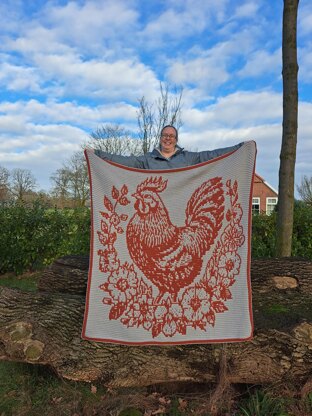 Floral Flock Chicken Mosaic Blanket