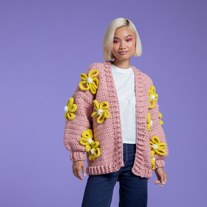 Paintbox Yarns Sunshine and Daisies Cardigan PDF (Free)