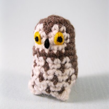 Knit Miniature Gray Owl  Knitted stuffed animals, Miniature knitting,  Amigurumi doll