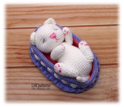 Sleeping Kitten in Cradle Crochet Pattern
