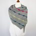 Knitting Pattern Asymmetrical Shawl Hip Hop with Short Row Stripes