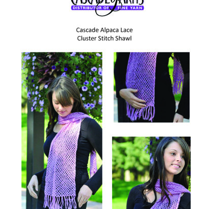 Cluster Stitch Shawl in Cascade Yarns Alpaca Lace - FW108 - Downloadable PDF