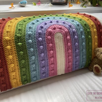 Over the Rainbobble Blanket pattern by Melu Crochet