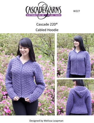 Cabled Hoodie in Cascade 220 - W227