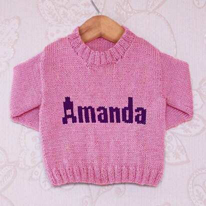 Intarsia - Amanda Moniker Chart - Childrens Sweater