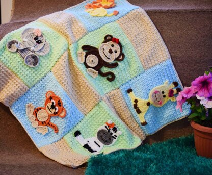 Jungle serie appliqe blanket