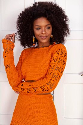 Orange Skirt & Top Set in Circulo Anne - Downloadable PDF