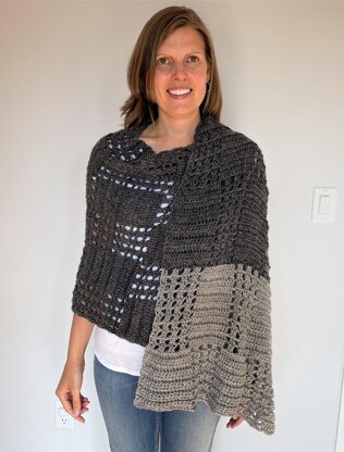 Checkerboard Wrap Shawl: Easy Crochet Shawl Pattern Crochet pattern by ...