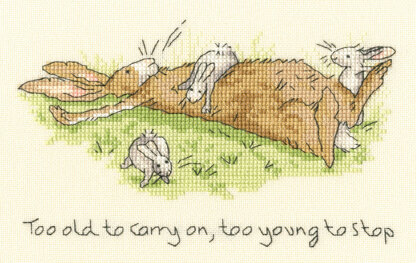 Bothy Threads Too young to stop by Anita Jeram Cross Stitch Kit - 19 x 12cm