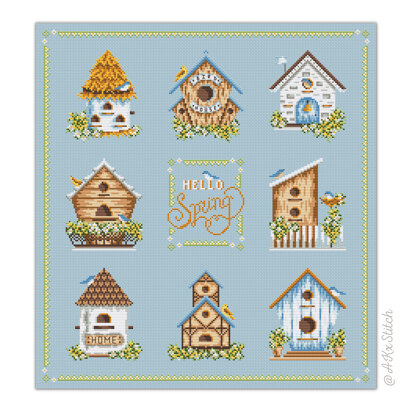 Birdhouse Sampler Full Set Cross Stitch PDF Pattern