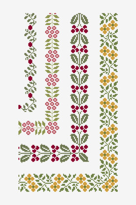 Ancient Floral Borders in DMC - PAT0721 -  Downloadable PDF