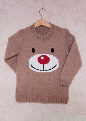 Intarsia - Rudolph Face Chart - Childrens Sweater