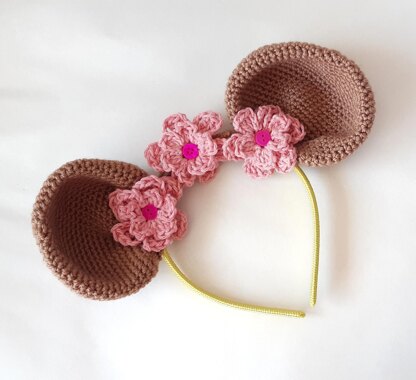 Crochet Mouse Ears Headband