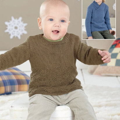 Boy's Sweaters in Sirdar Snuggly Baby Bamboo DK - 4468 - Downloadable PDF