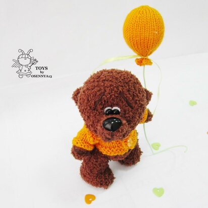 Bear with balloon - knitting pattern