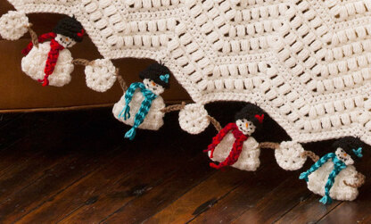 Dancing Snowmen Throw in Red Heart Super Saver Economy Solids - LW4854 - Downloadable PDF