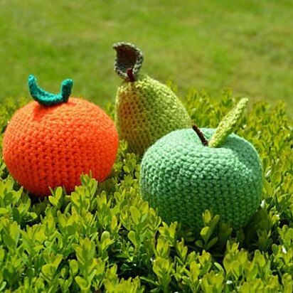 Fruit Crochet Pattern, Fruit Amigurumi: Apple Crochet Pattern, Pear Crochet Pattern, Orange Crochet Pattern