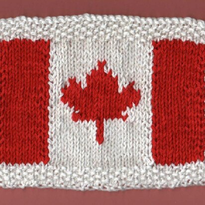 Canadian Flag Dishcloth - knitting pattern