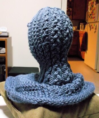 Cabled Hooded Cowl