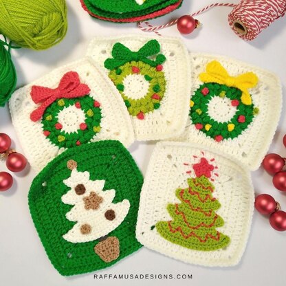 Granny Square Crochet Pattern Book - Christmas Edition - Rawcraft