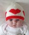 Kaley - Baby’s 8ply beanie with embroidered heart motifs