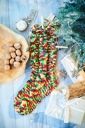Knitted Christmas Tree Skirt & Stocking in Stylecraft Winter Magic XL - 10029 - Downloadable PDF