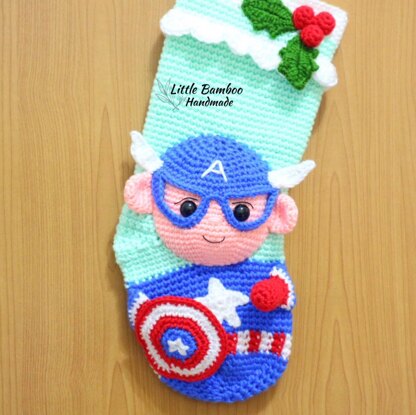 Captain America Inspired Christmas Stocking