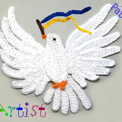 Dove peace crochet applique