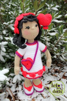 Crochet Doll Pattern, Amigurumi doll pattern, Small doll, 15"/38cm, Valentina