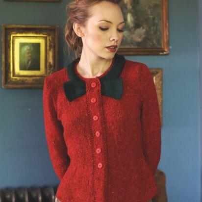 Bow Jacket in Debbie Bliss Luxury Tweed Aran - TFT06