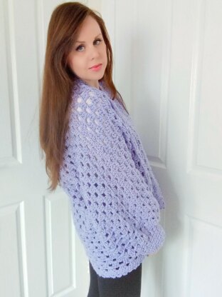 Crochet Lavender Hexagon Cardigan Pattern